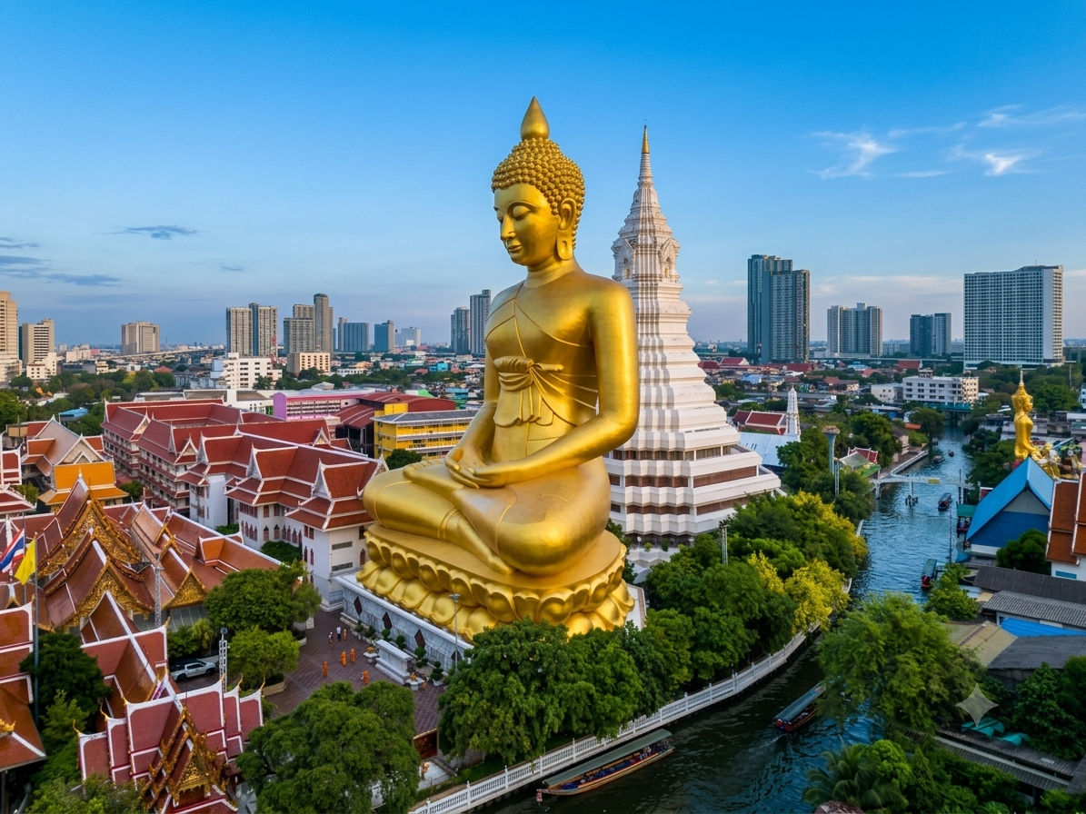 Bangkok City Temple (Golden Buddha + Wat Hua Lamphong)