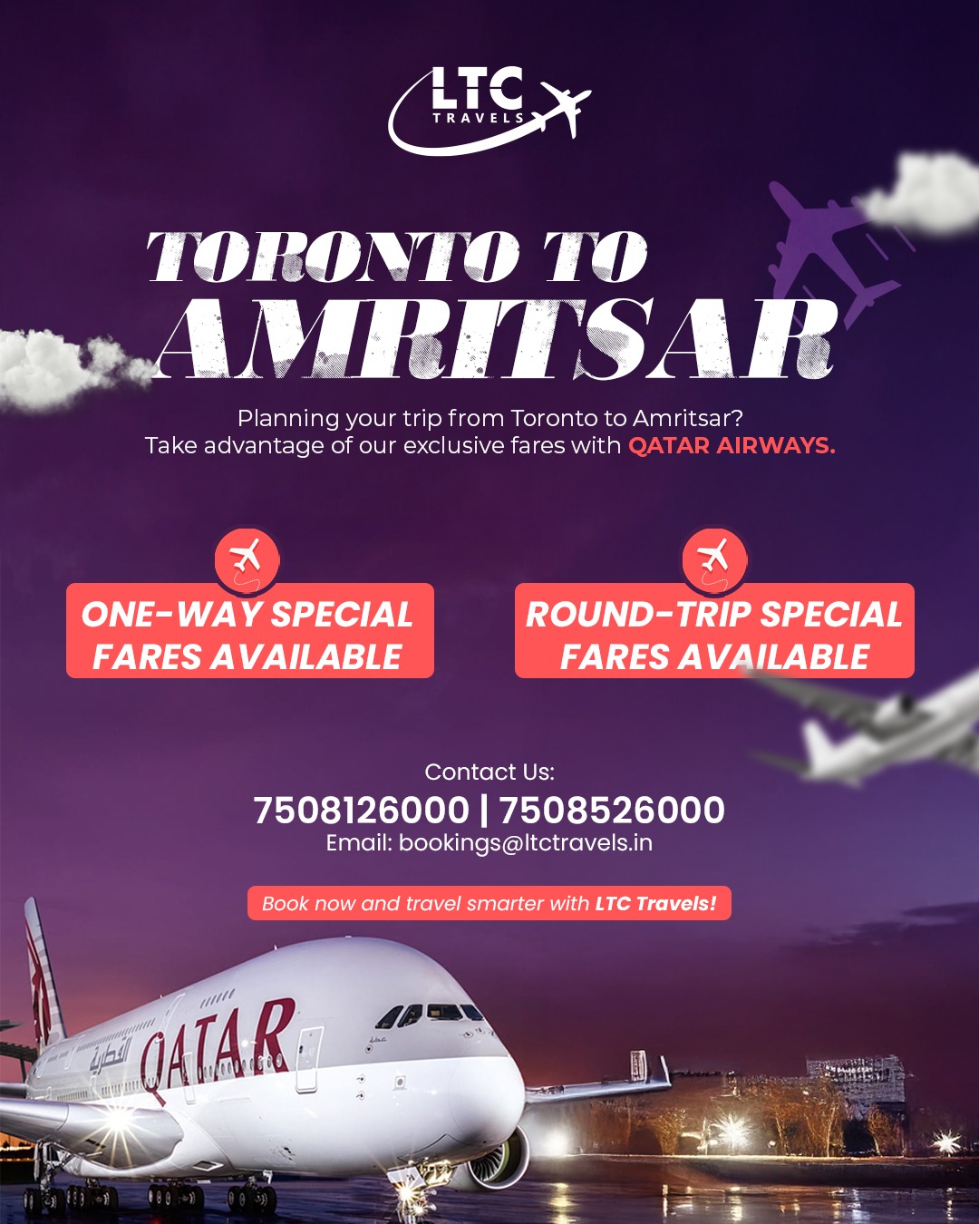 FLY SMART, SAVE MORE | TORONTO TO AMRITSAR DEAL