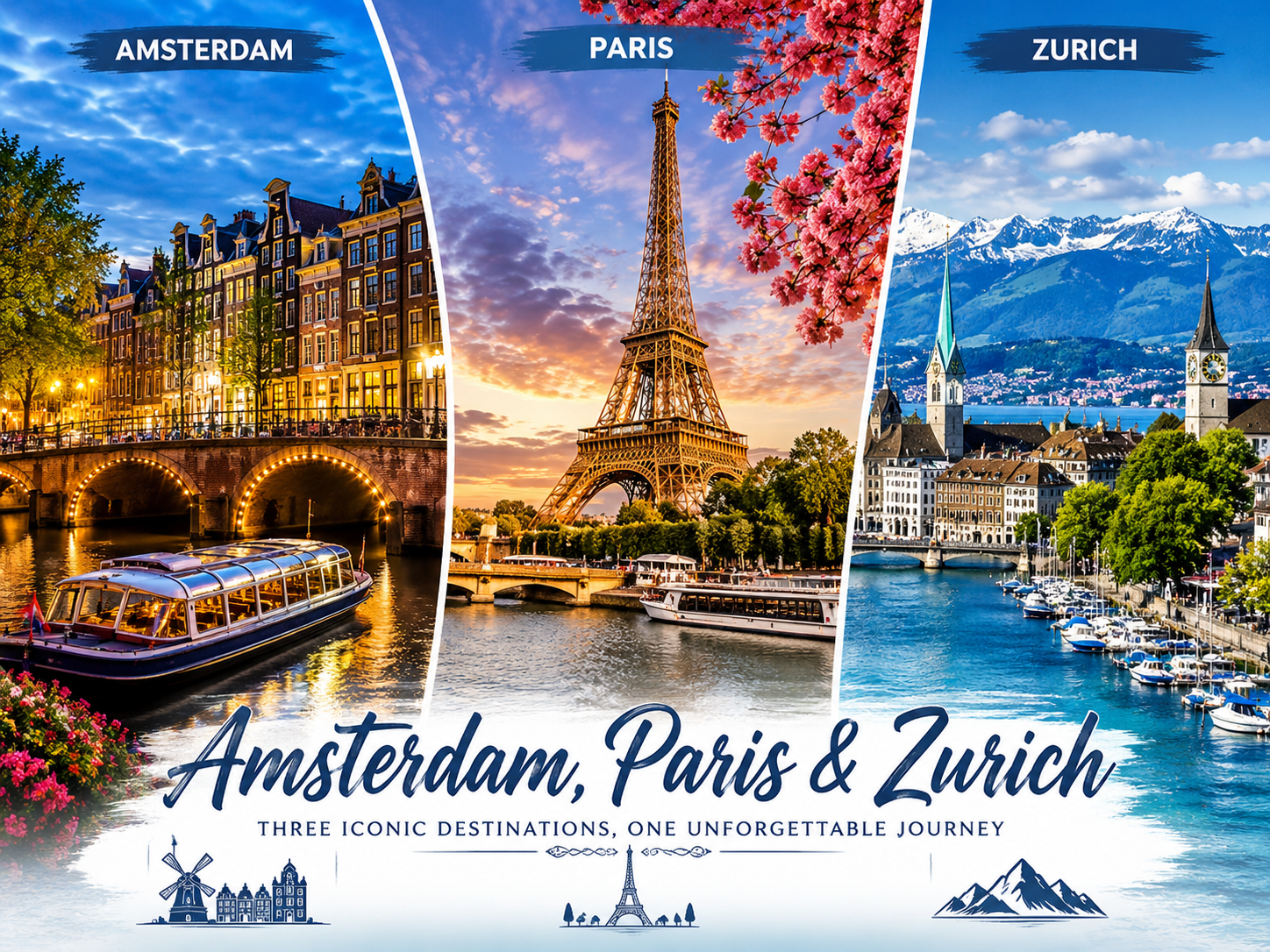 Grand Europe Getaway | A Luxury Journey Through Amsterdam, Paris & Zurich